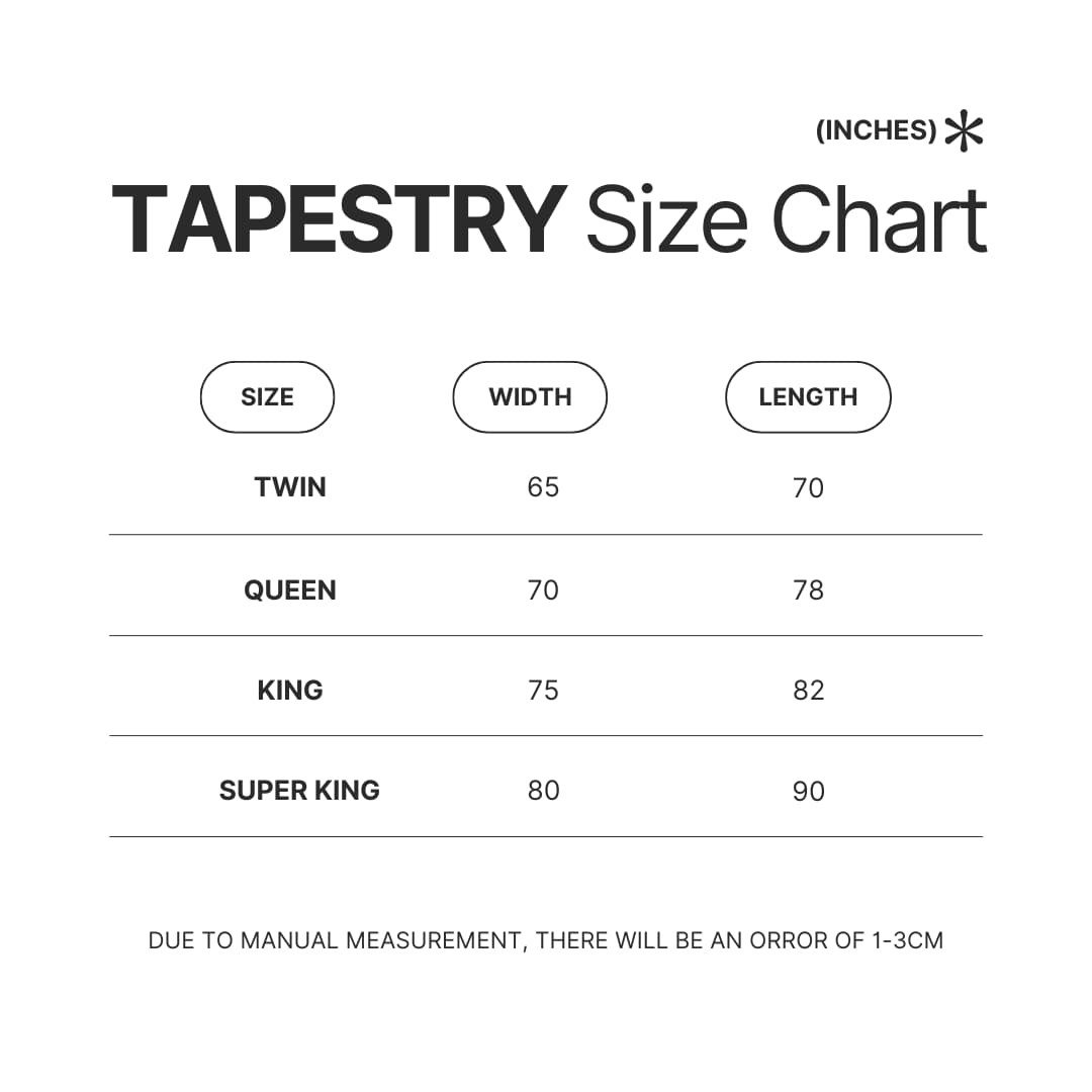 Tapestry Size Chart - Attack On Titan EU Store