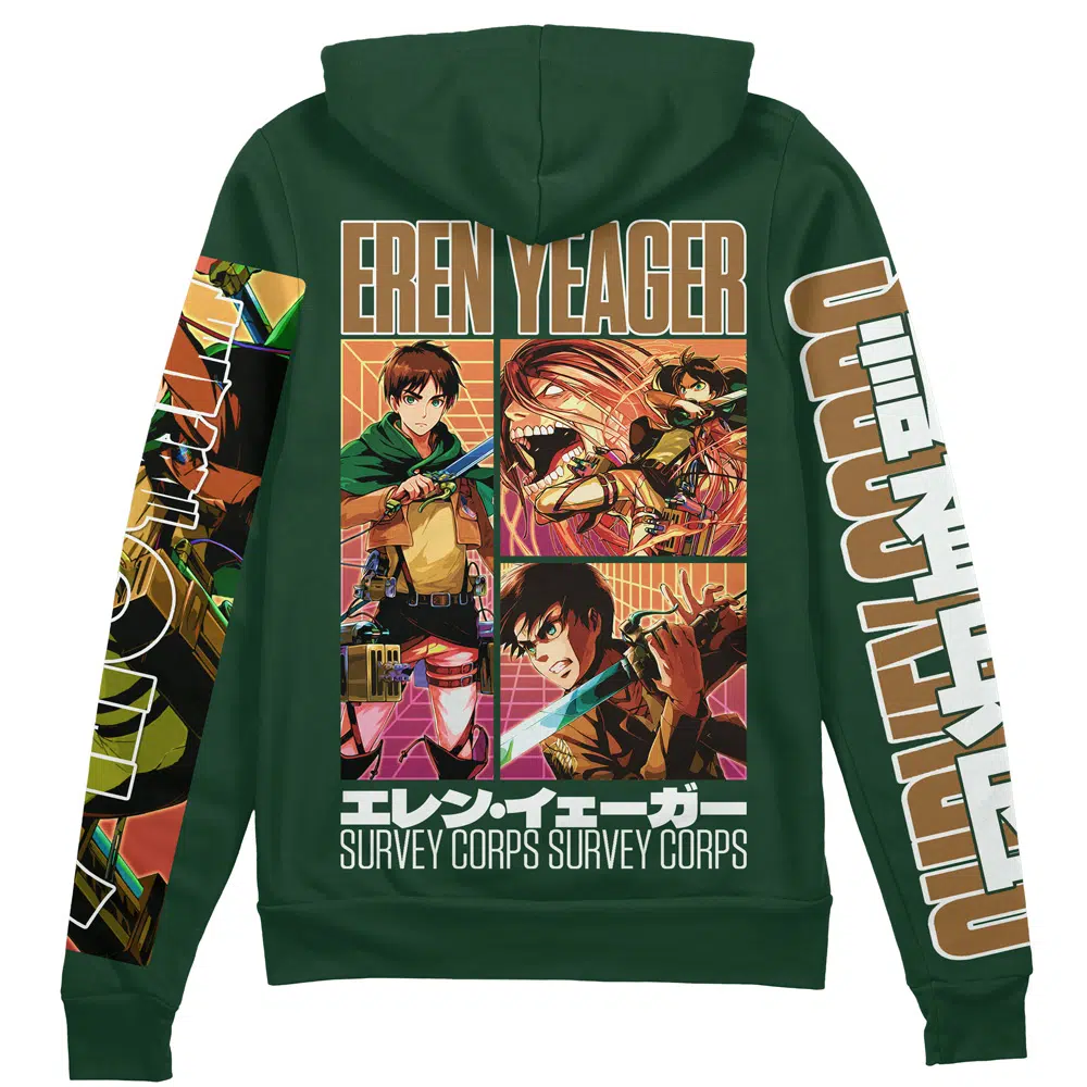 Eren Yeager Attack on Titan Streetwear Zip Hoodie Jacket