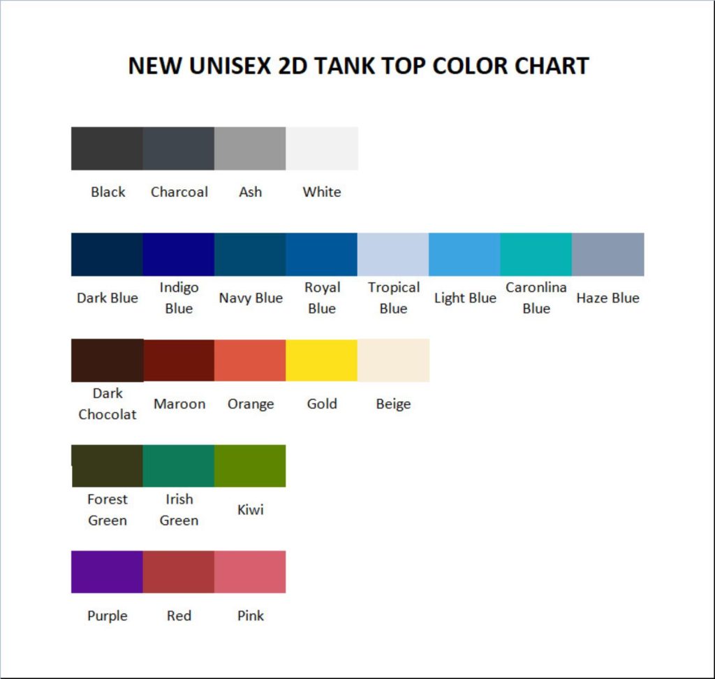 tank top color chart - Attack On Titan EU Store