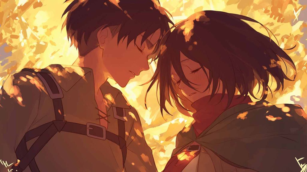 attack on titan eren mikasa close desktop wallpaper preview - Attack On Titan EU Store