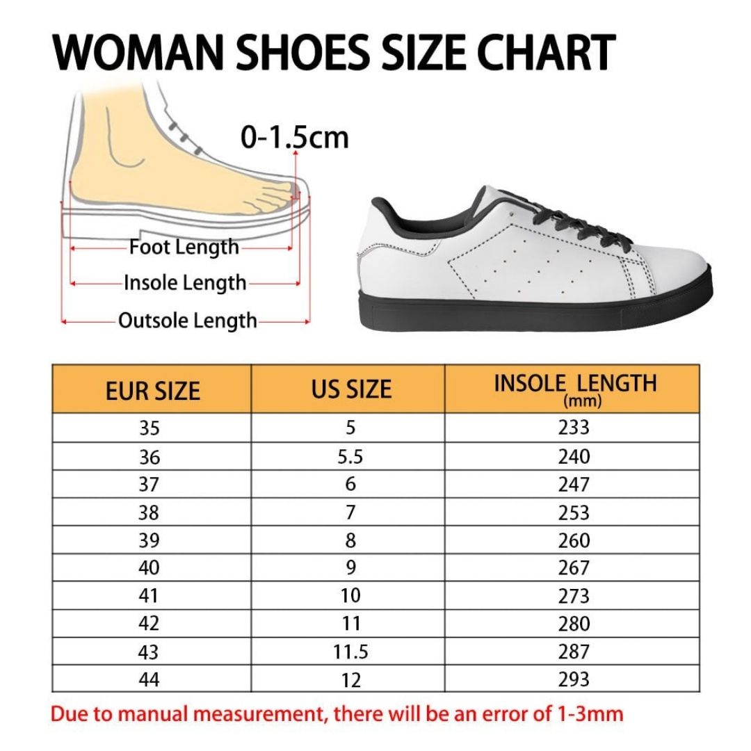 Skate Woman Shoes Size Chart - Attack On Titan EU Store